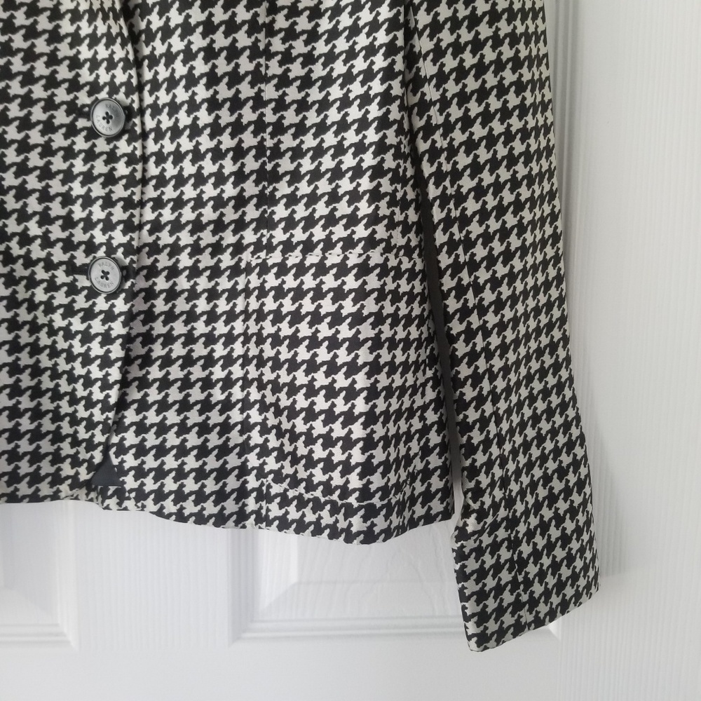 Ralph Lauren Silk Black & White Houndstooth Jacket - Picture 4 of 9
